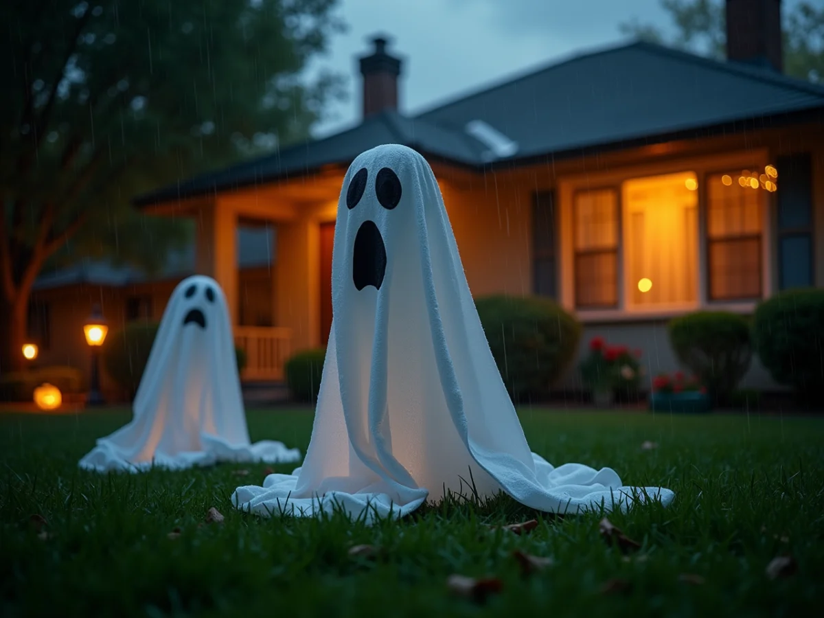 Rain Finally Commits to a Bit, Halloween Ghosts Become Sad Towels