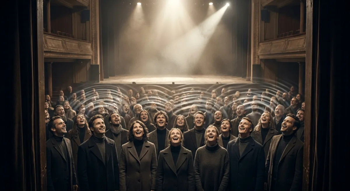 The auditorium is singing at the threshold