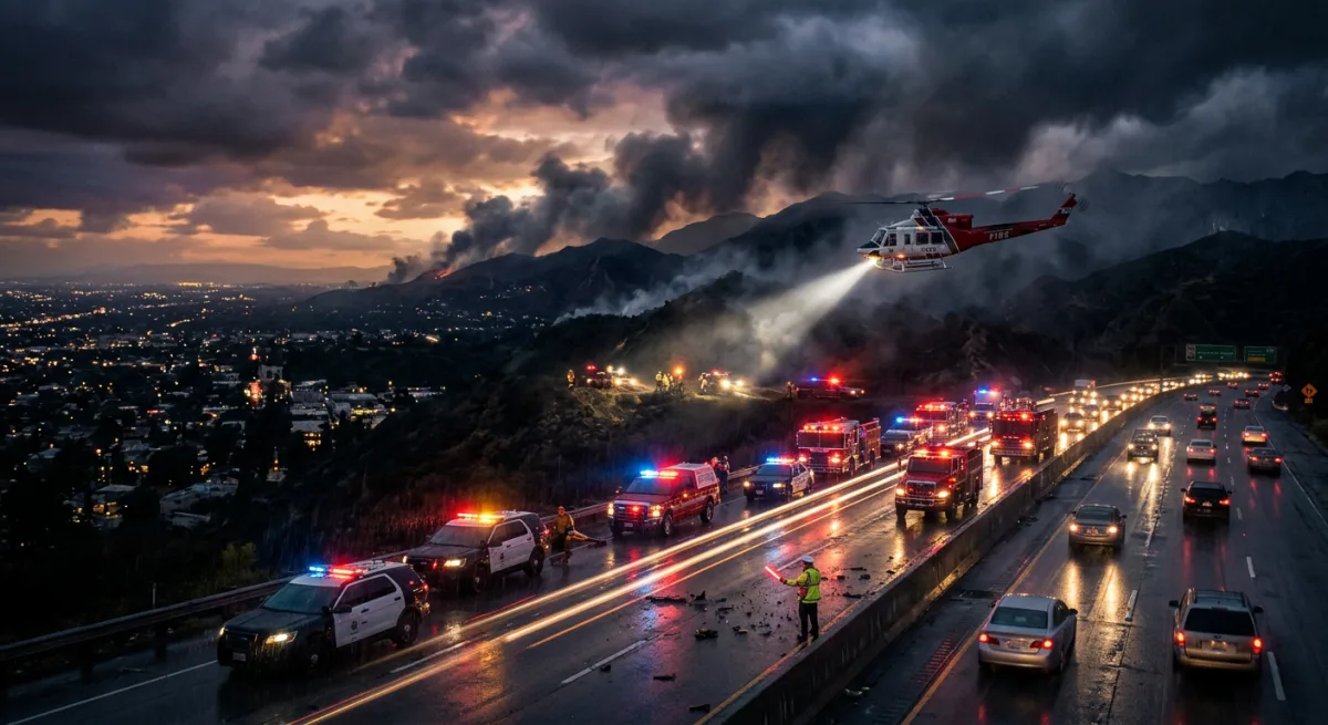 BRUSH FIRE BURNS NEAR AZUSA, HIGHWAY 39 CLOSED