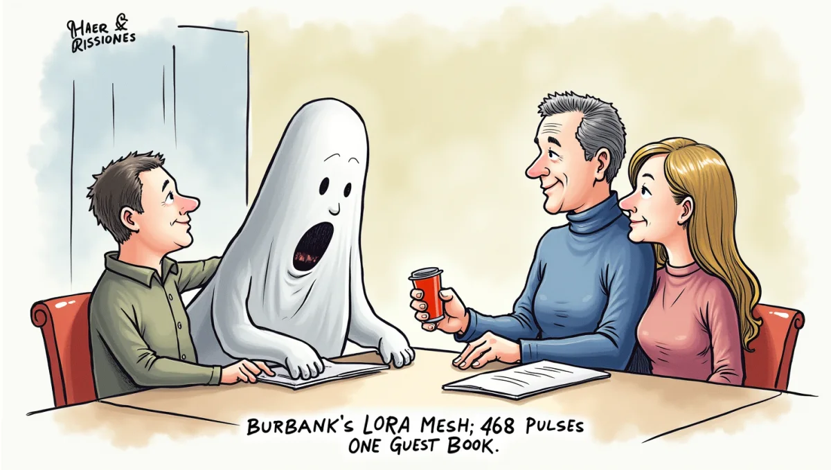 Artist&rsquo;s impression: Burbank&rsquo;s LoRa Mesh: 468 Ghosts, Zero Pulses, One Guest Book